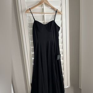 Lulus cause for commotion maxi Black dress with pleated bustier